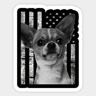 Urban Chihuahua American Flag Tee for Canine Couture Admirers Sticker